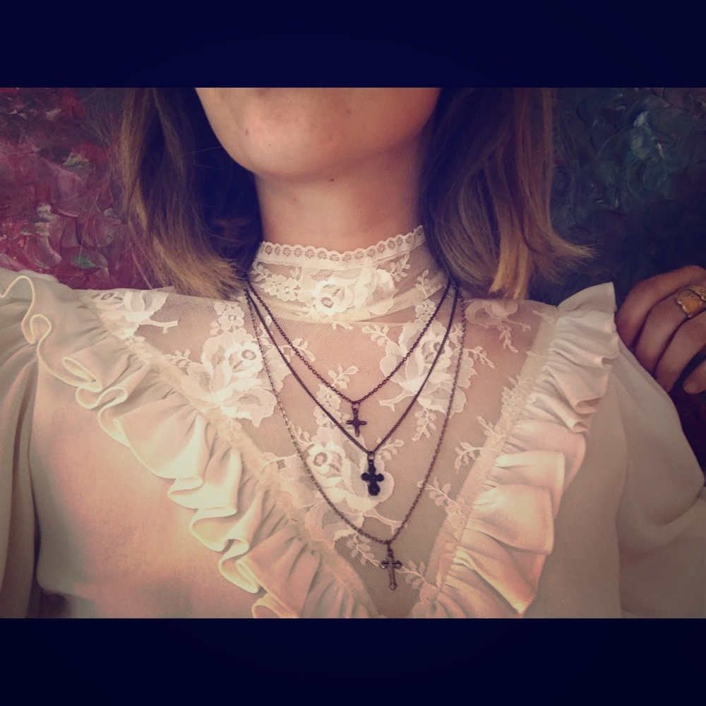 Triple cross necklace